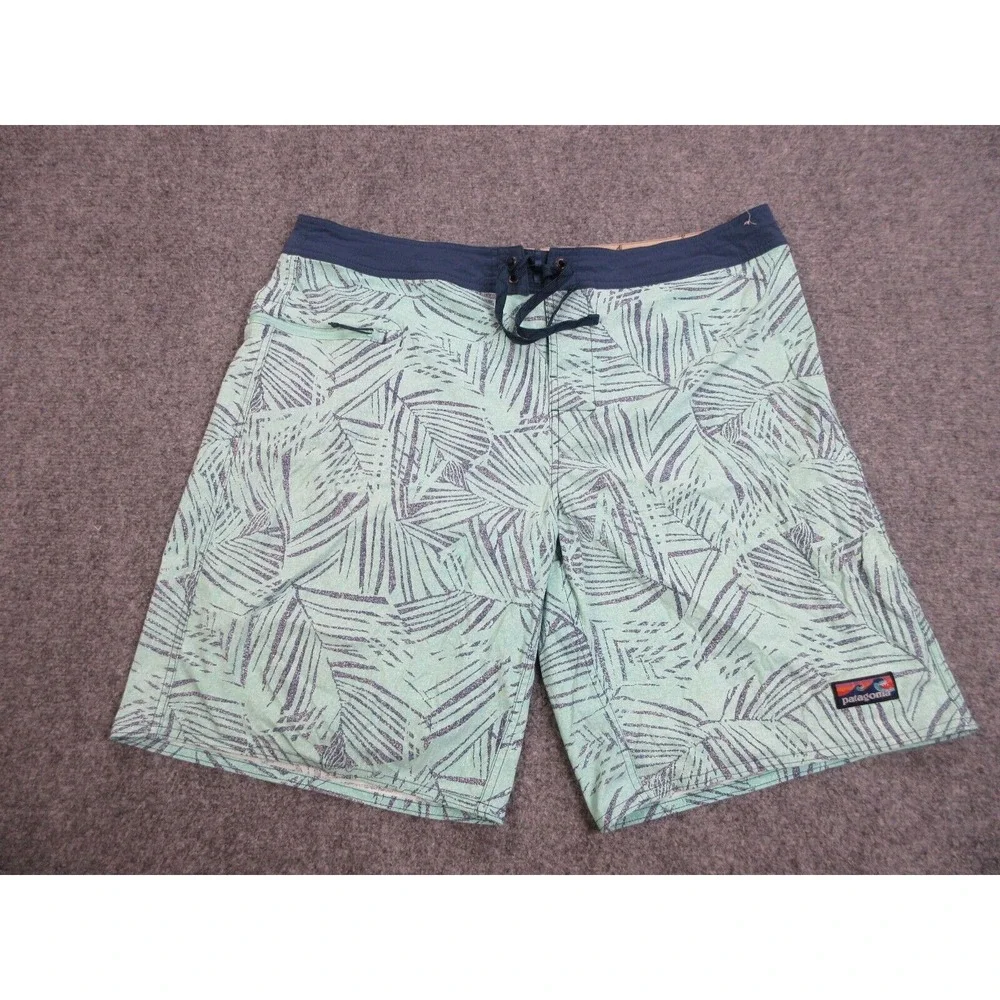 Patagonia Swim Trunks Mens 40 Green Wavefarer Lightweight Board Shorts 40X21